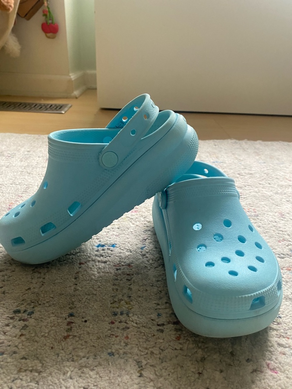 Platform Cutie crush crocs kids baby blue size 2